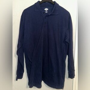 Dickies Dark Blue Long Sleeve Polo Shirt